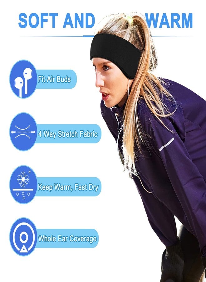 Violetfox Ear Warmers Headband, Fleece Earmuffs Running Headband Winter Ear Covers Moisture Wicking Sweatband Ski Sport Headband for Men & Women (Black, Gray, Navy) - Image 3